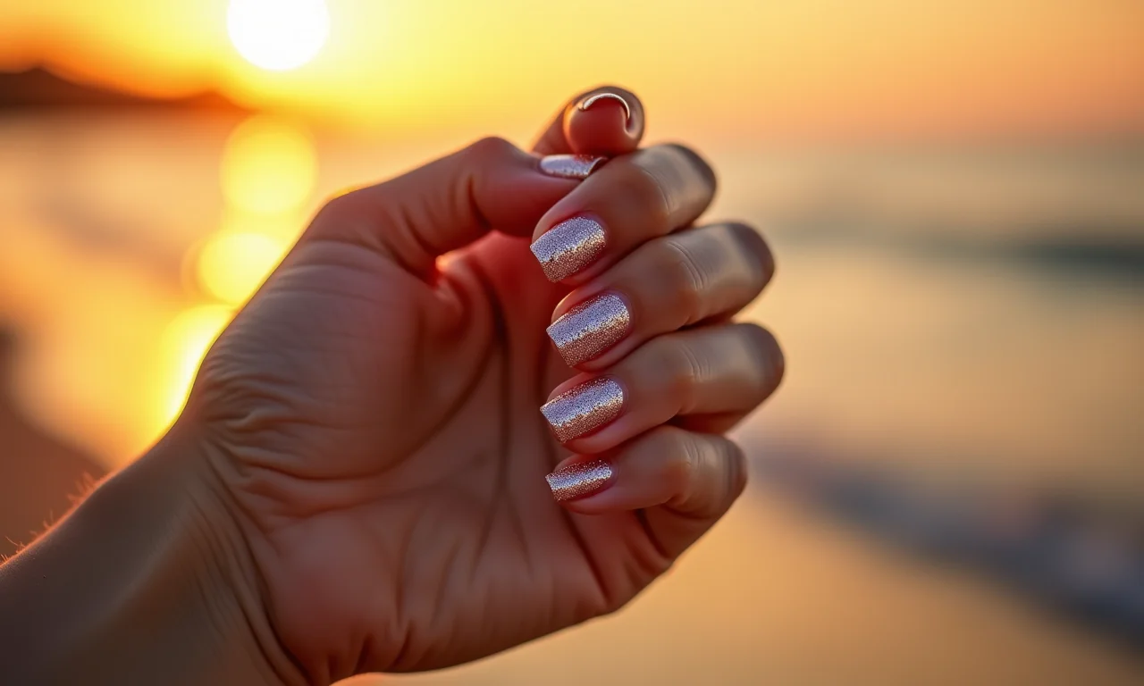 Unhas com glitter, brilho para o verão.
