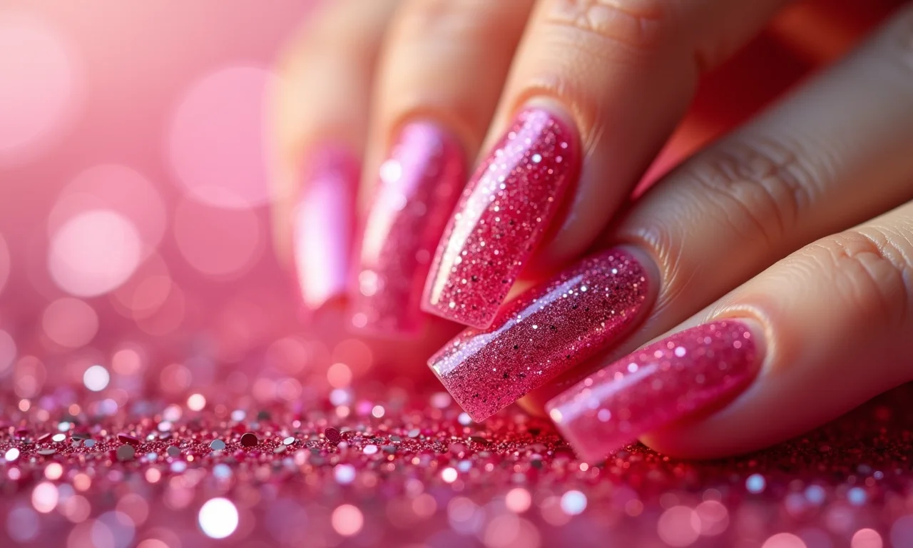 Unhas com glitter e brilho para um toque mágico.