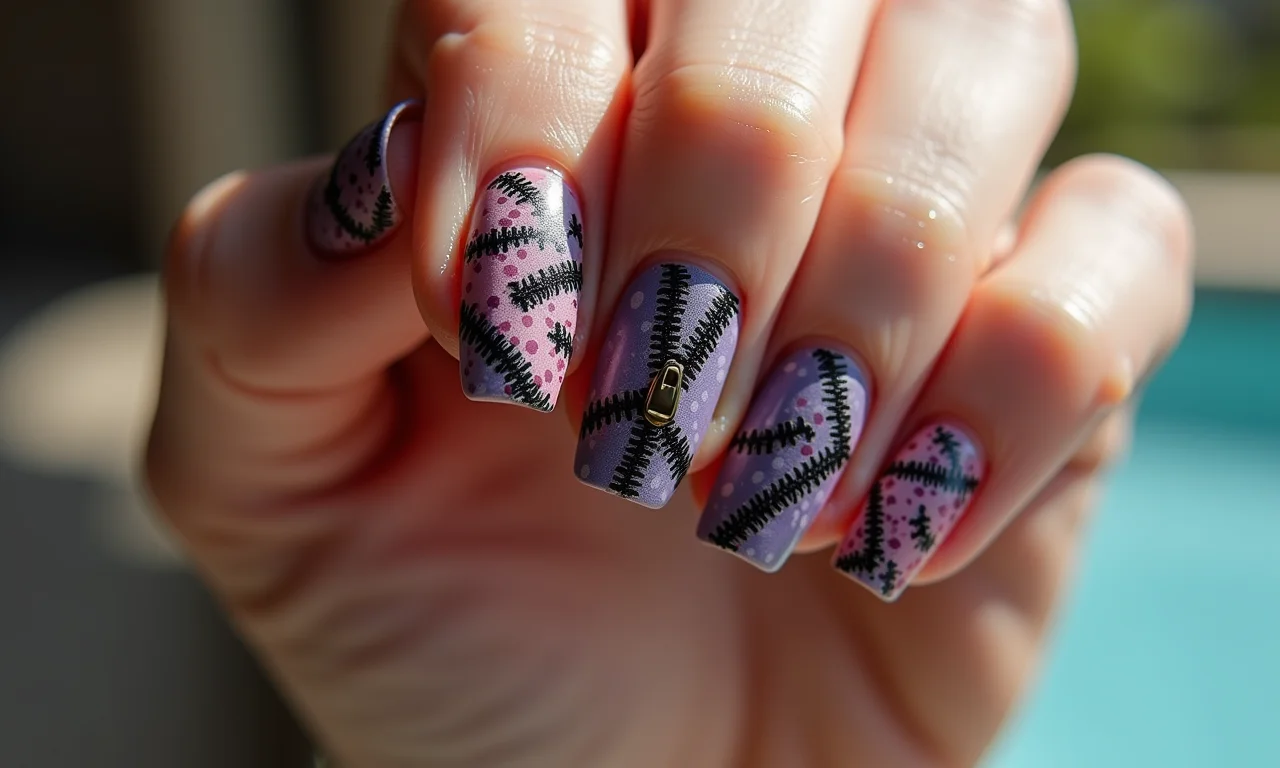 Unhas com zíper duplo para um efeito marcante.