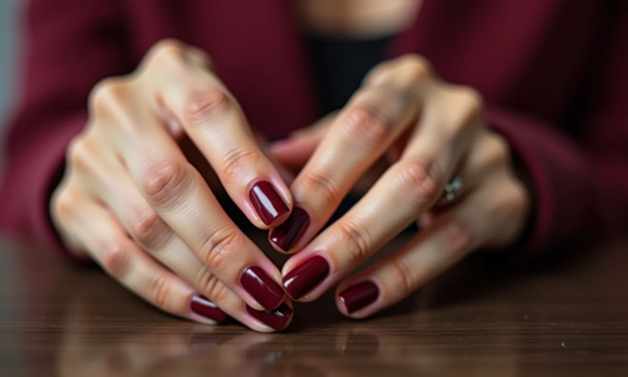 Unhas cor de vinho: um clássico atemporal para o outono.