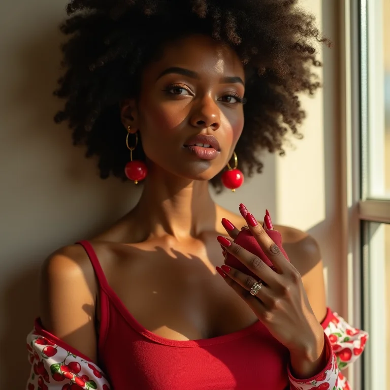 Unhas de cereja e estilo