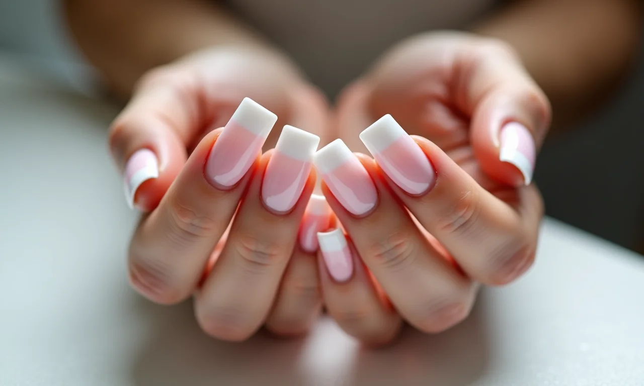 Unhas de fibra de vidro quadradas sempre impecáveis.