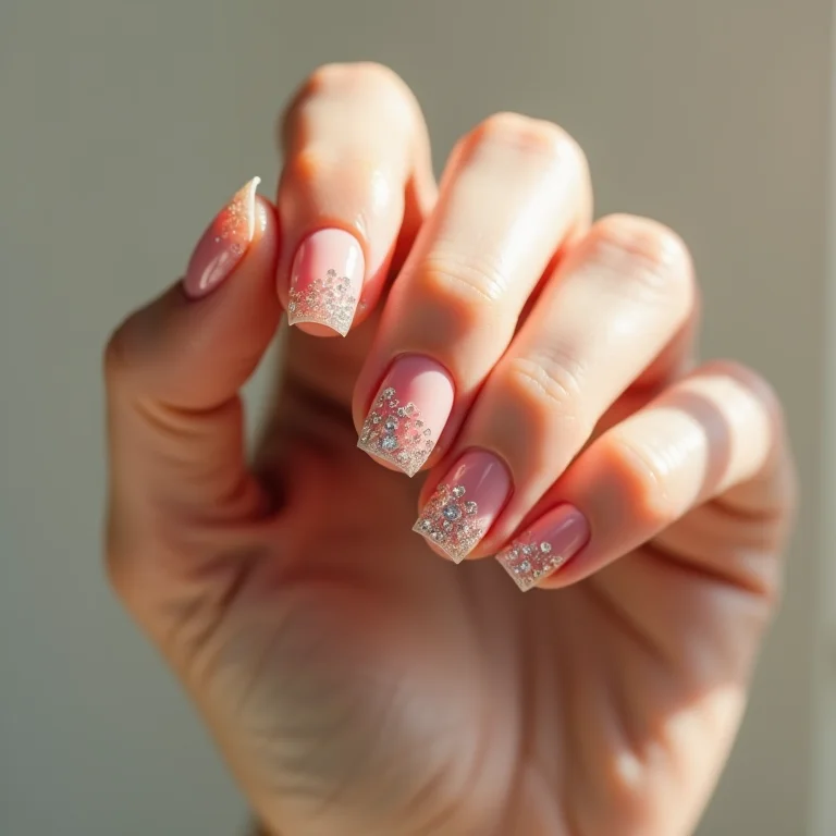 Unhas de gel com pedrarias