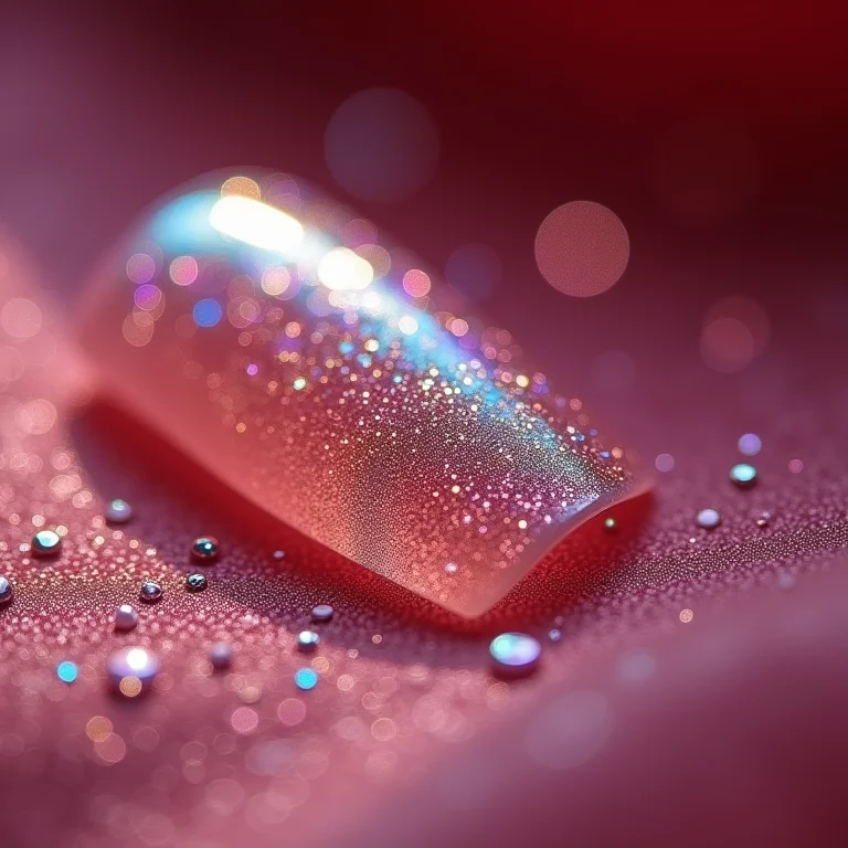 Unhas de gel decoradas com glitter brilhante