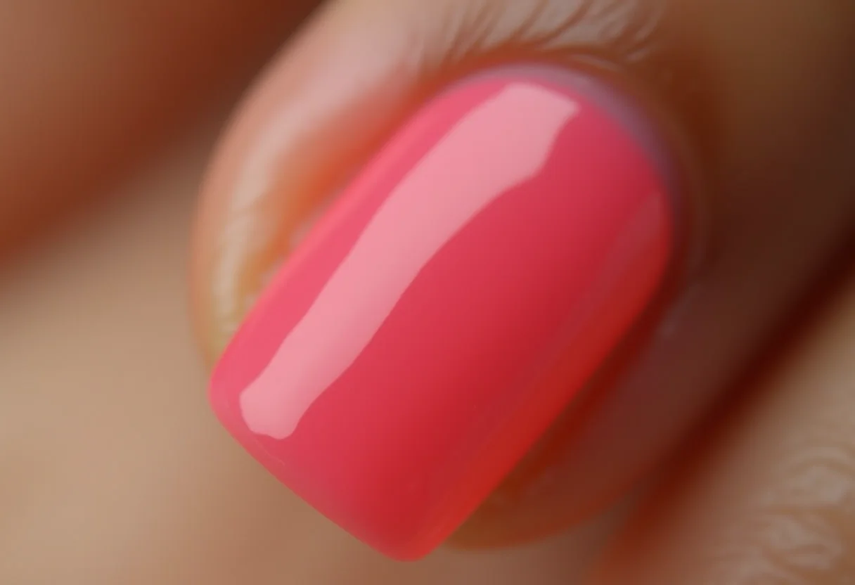 Unhas de gel encapsulada rosa com acabamento impecável