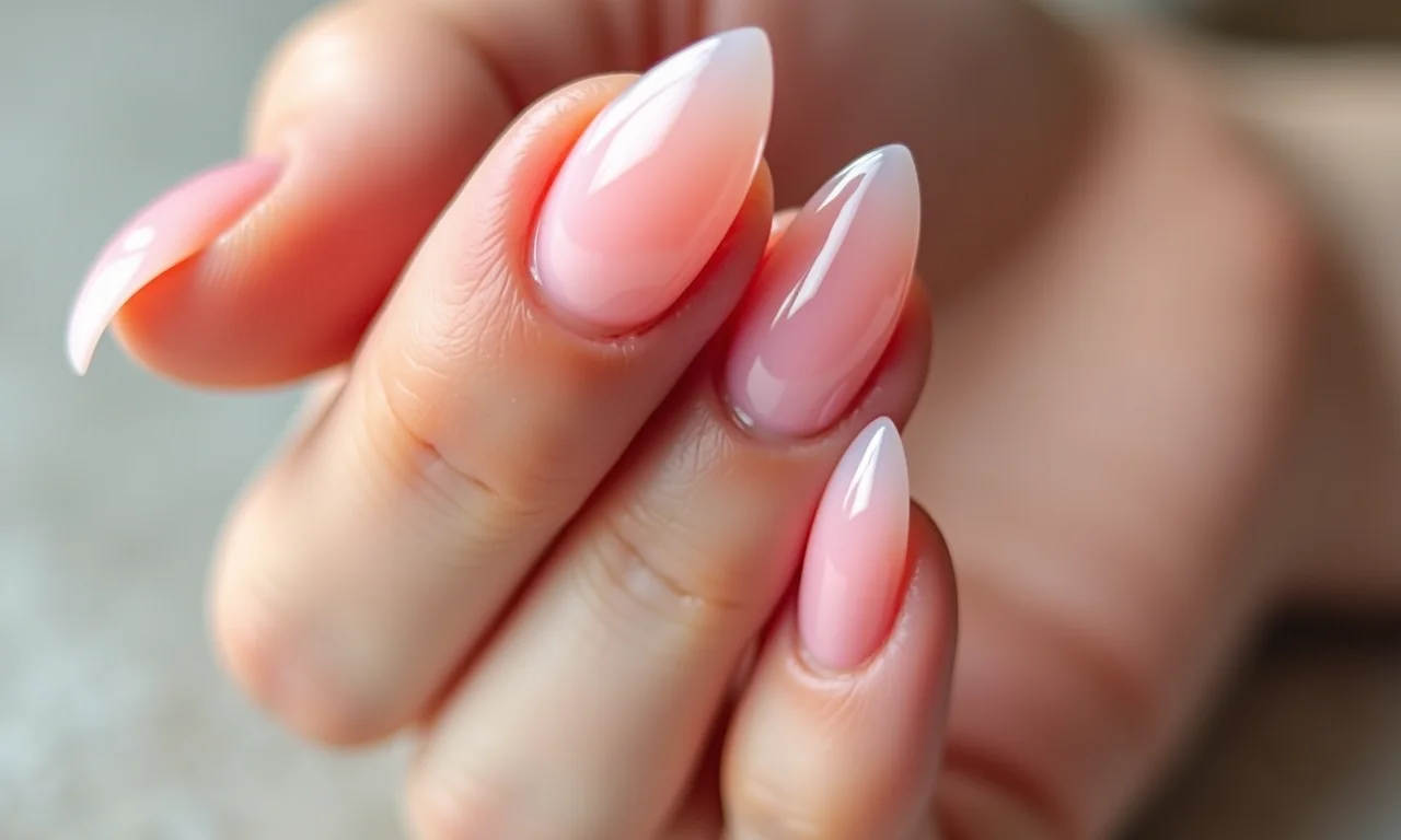 Unhas de gel formato bailarina, modernidade e estilo.