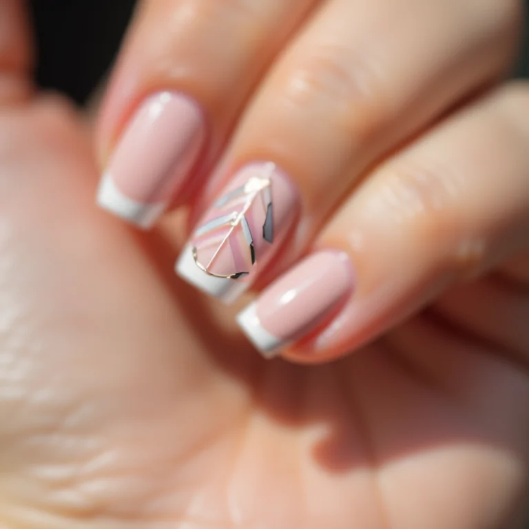 Unhas de gel francesinha com design moderno