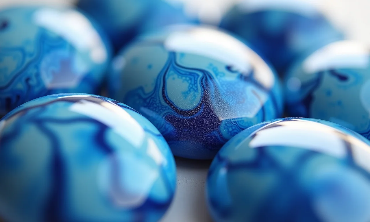 Unhas decoradas marmorizadas.