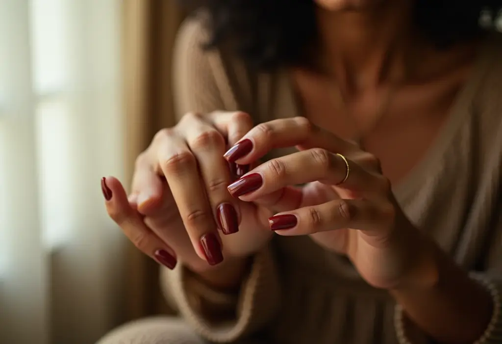 Unhas decoradas marrom elegantes