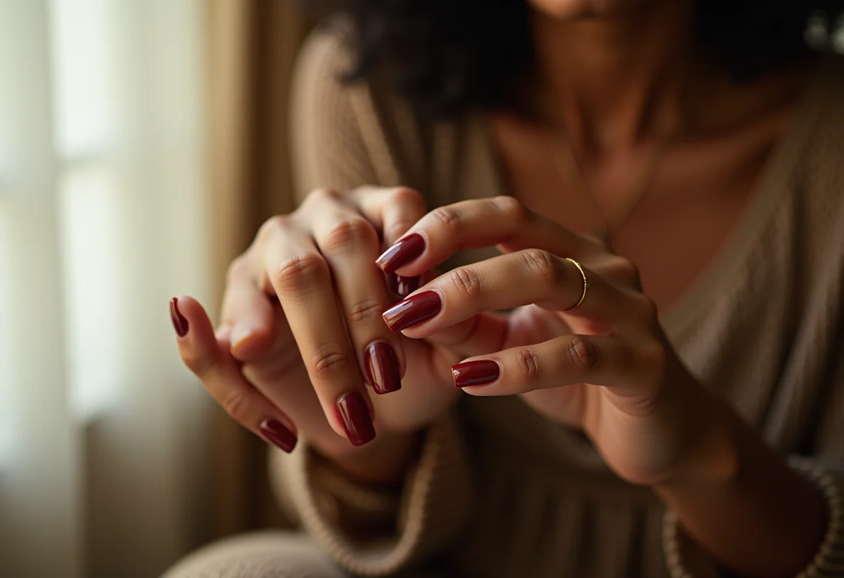 Unhas decoradas marrom elegantes