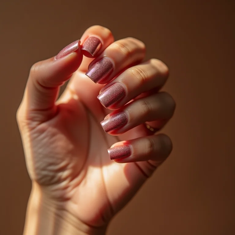 Unhas degradê com glitter