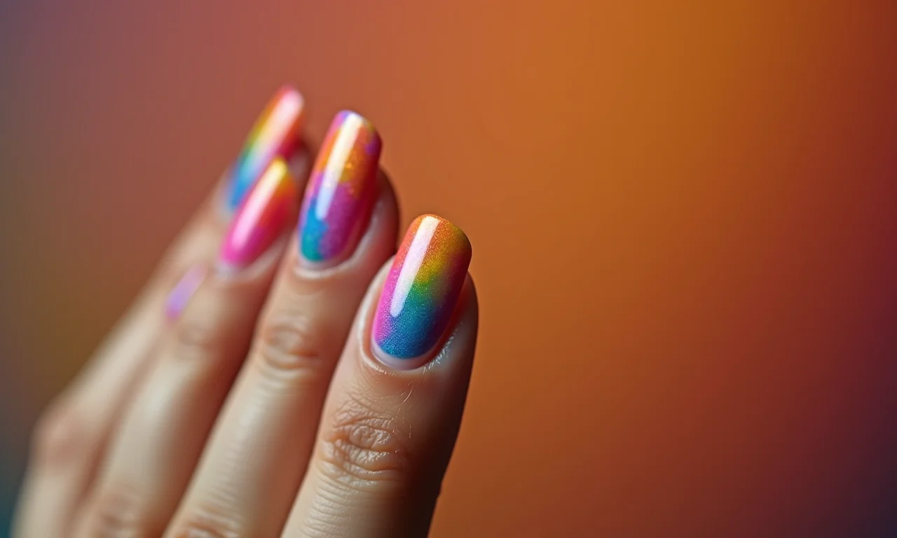 Unhas degradê, um arco-íris de cores para celebrar o Ano Novo.