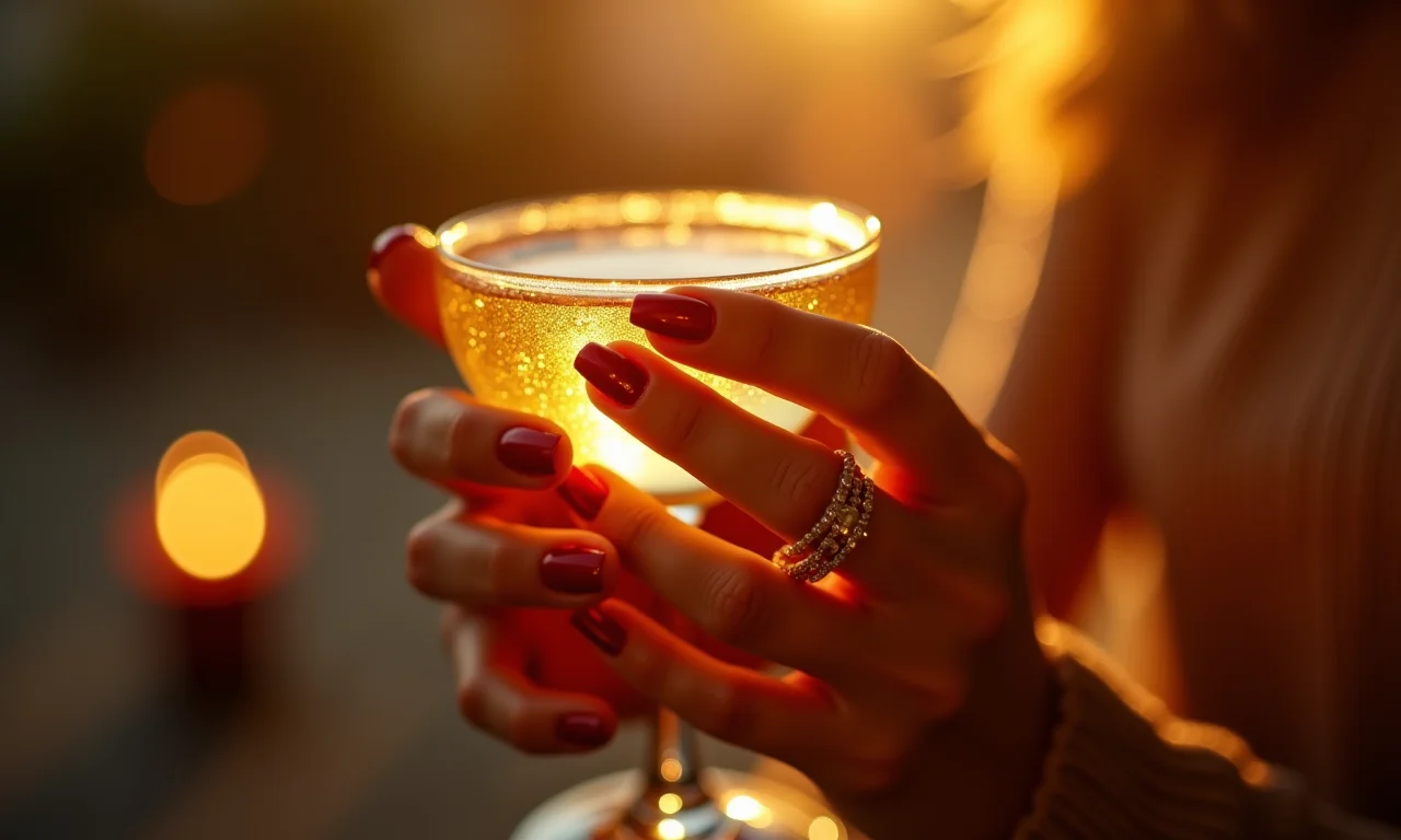 Unhas douradas clássicas para o Ano Novo.