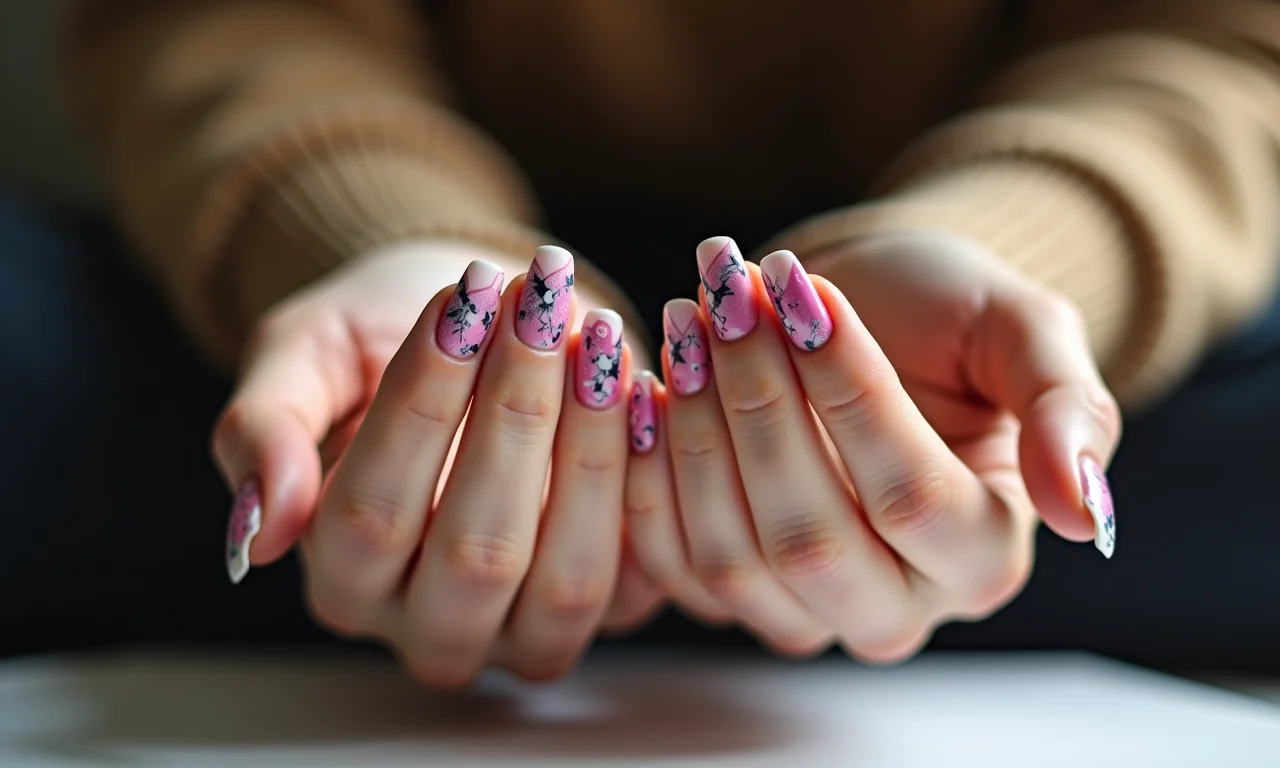 Unhas geométricas com design moderno.