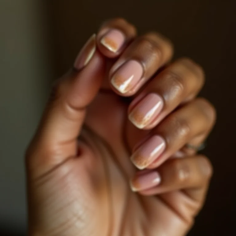 Unhas marrom degradê