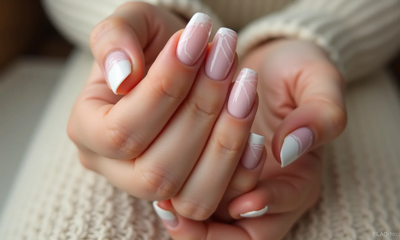 Unhas minimalistas com linhas delicadas e cores neutras, transmitindo elegância e sutileza.