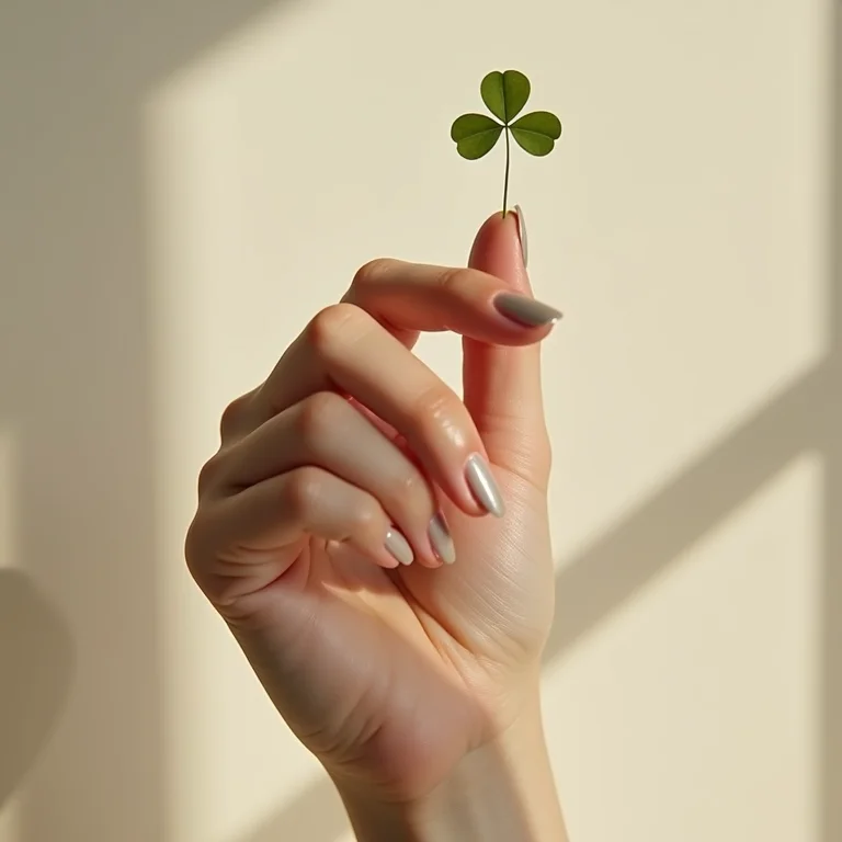 Unhas minimalistas com trevo