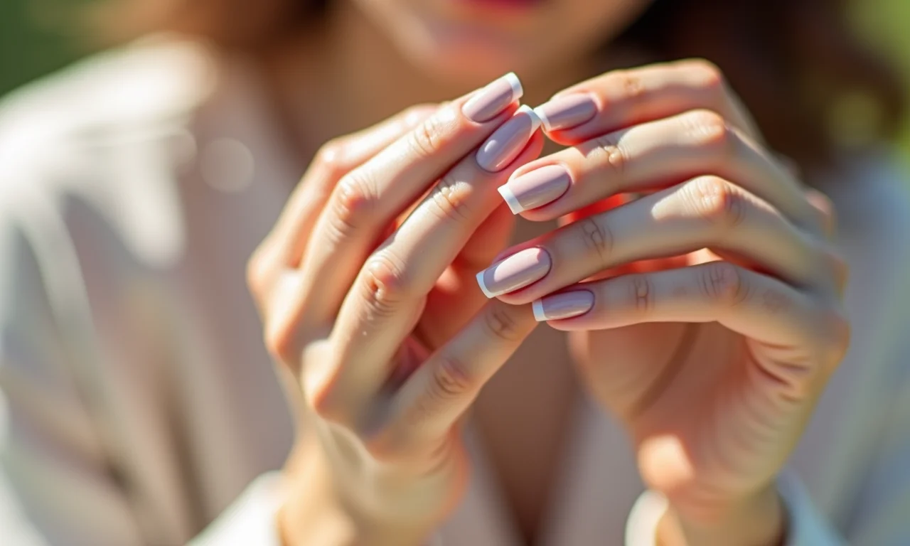 Unhas minimalistas e elegantes com design clean e cores neutras.