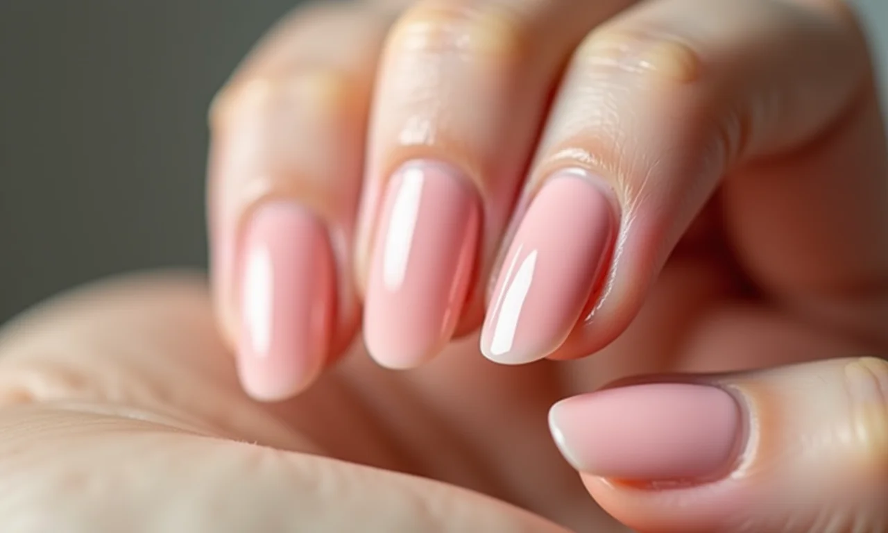 Unhas naturais com aparência saudável e brilho suave.