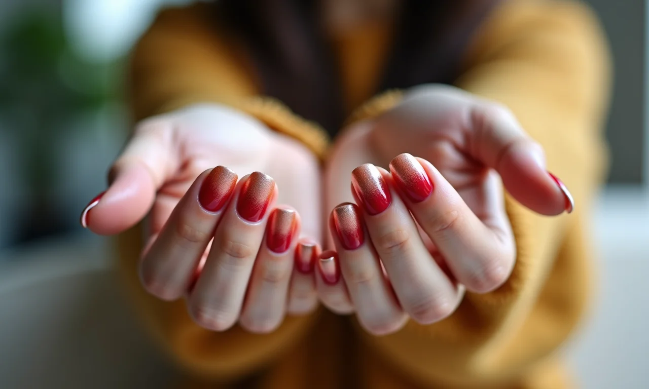 Unhas ombré com degradê suave e moderno.