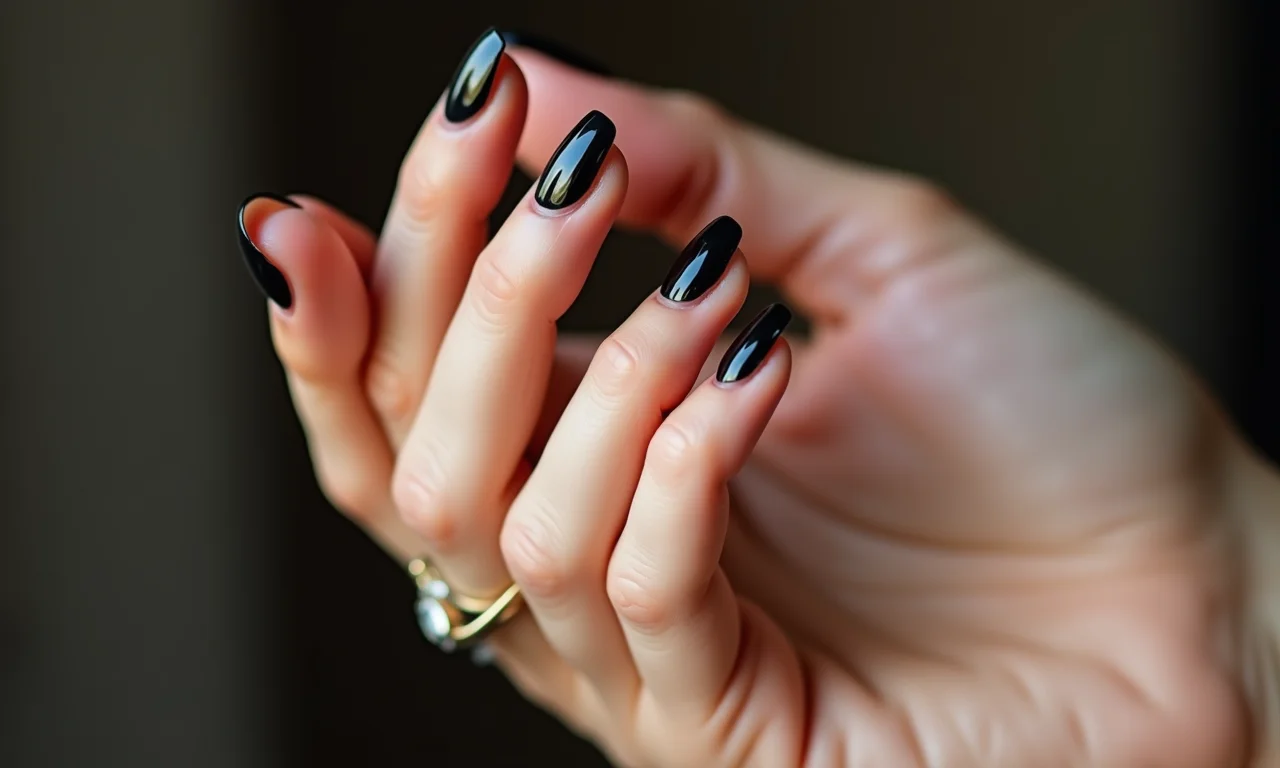 Unhas pretas com francesinha repaginada.