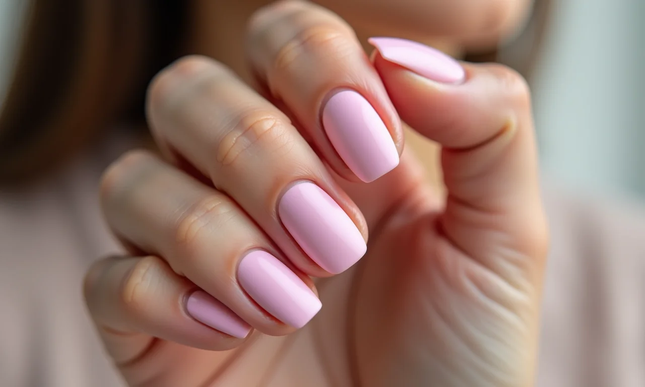 Unhas rosa bebê foscas, sofisticação moderna.