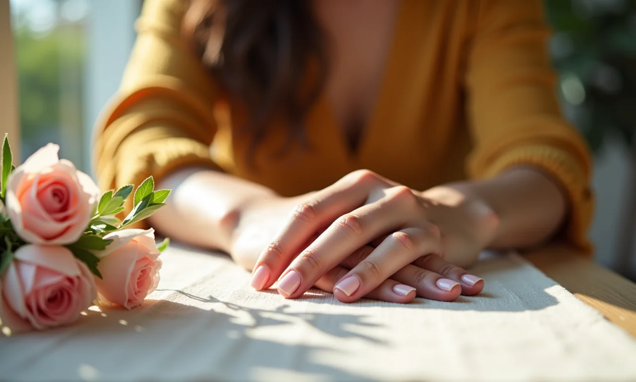 Unhas sem esmalte descansando, com aparência natural e saudável.