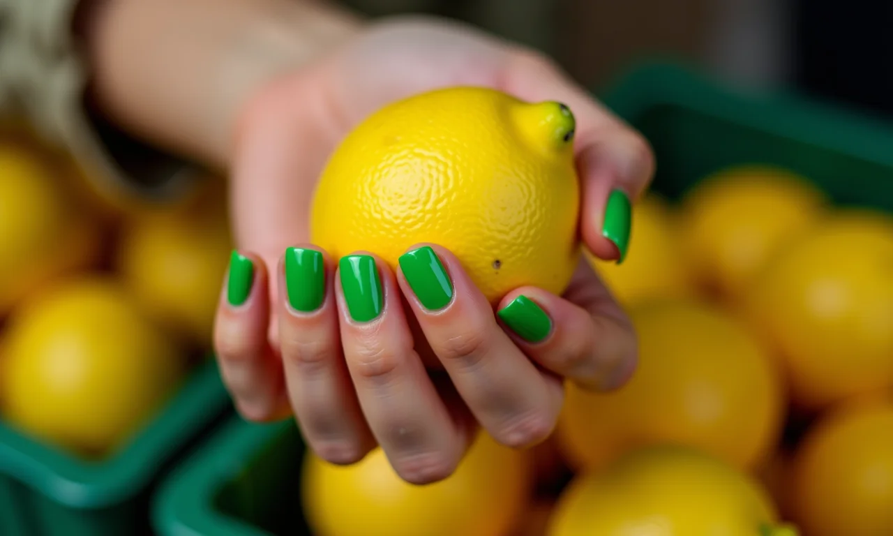 Unhas verde limão, a tendência do verão 2024.