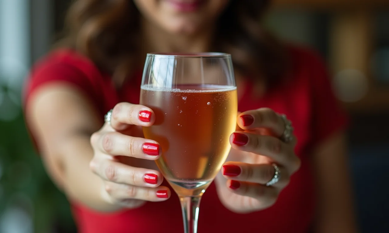 Unhas vermelhas para o Ano Novo.