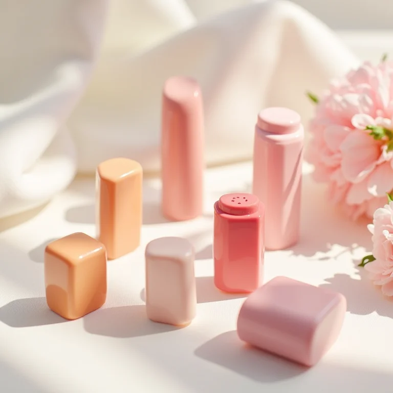 Variedade de designs de unhas de fibra quadrada: diferentes cores e estilos.