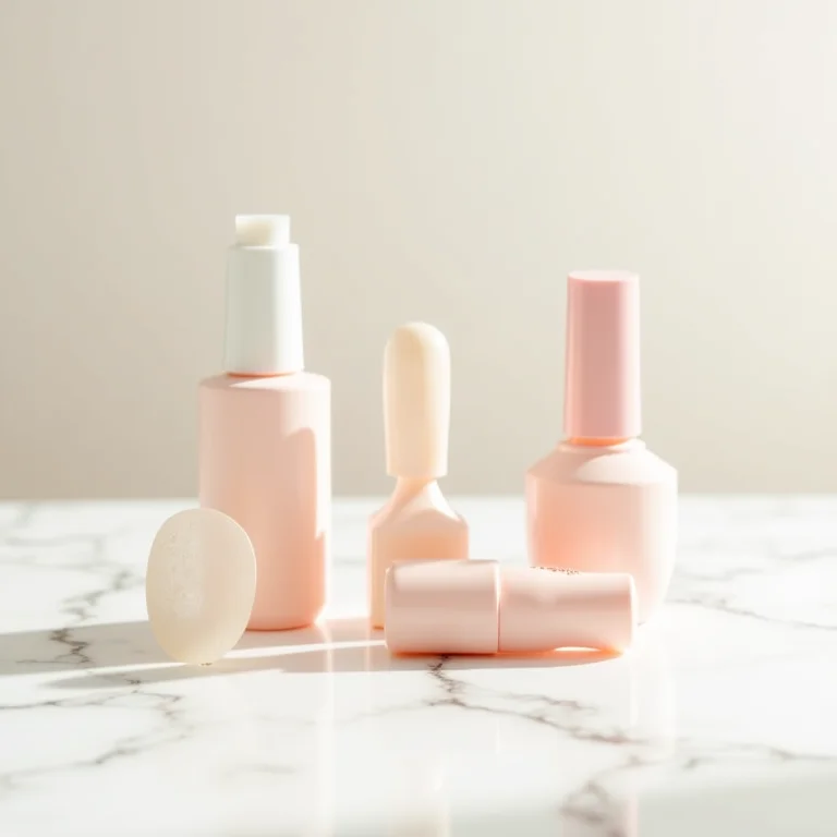 Variedade de esmaltes fortalecedores em tons neutros e pastel