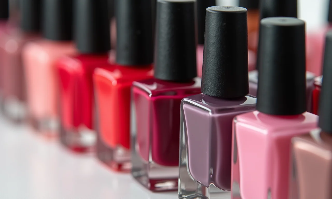 Variedade de esmaltes para unhas.