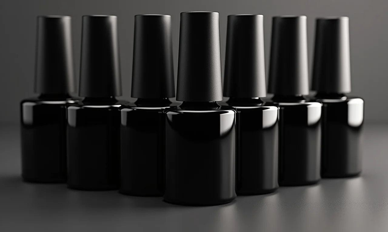 Variedade de esmaltes pretos para decoração.