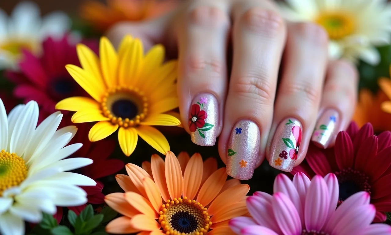 Variedade de flores ideais para usar nas unhas, mostrando a beleza natural.