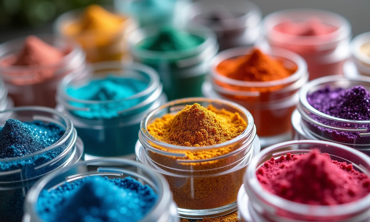 Variedade de glitters para decoração de unhas.