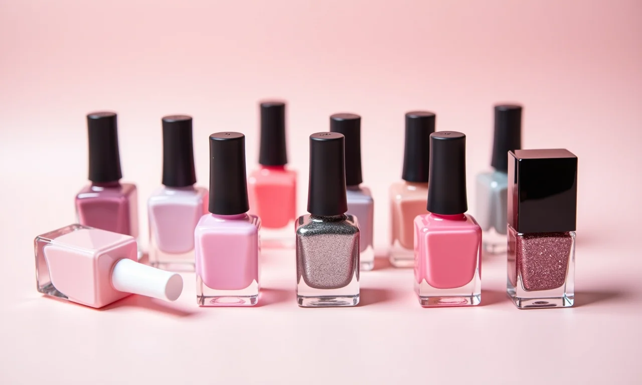 Variedade de tipos e marcas de esmalte.