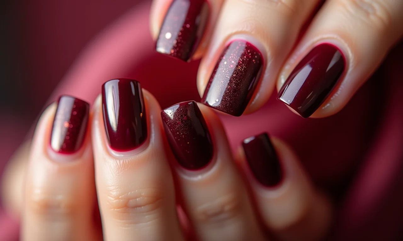 Vermelho bordô com aplicação de pedrarias.