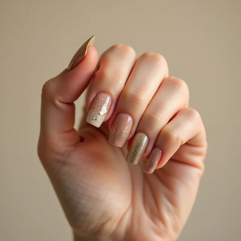 Versatilidade das unhas de fibra com glitter