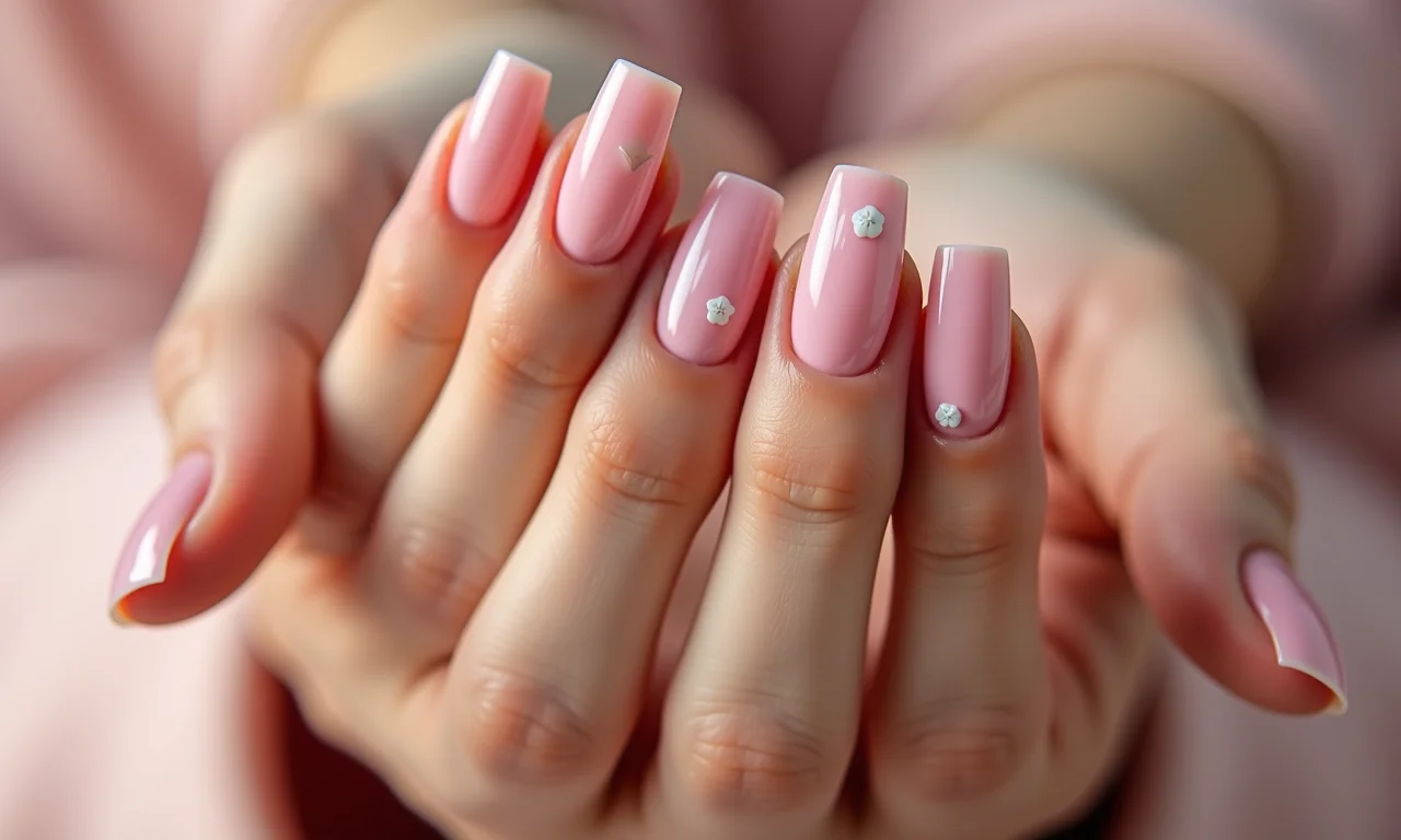 Versatilidade do formato quadrado em unhas de fibra de vidro.