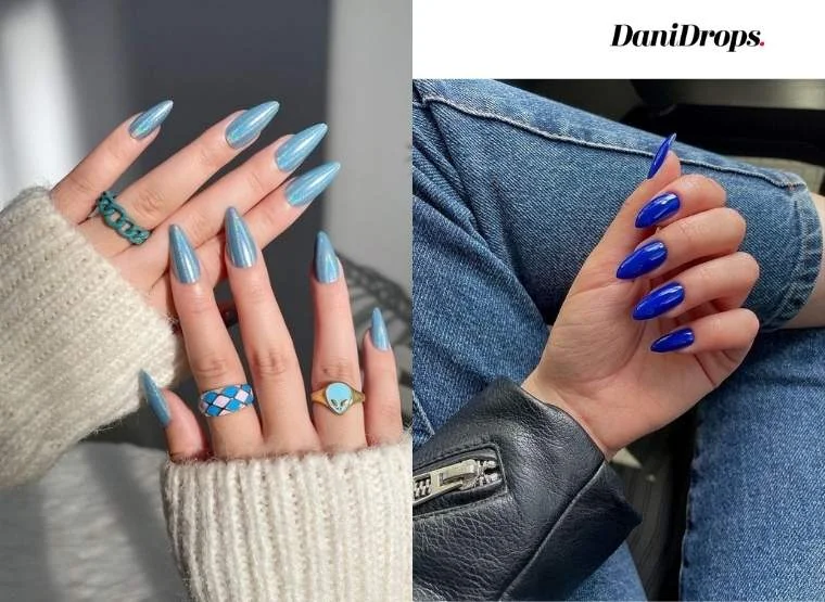 unha decorada azul - referência 10