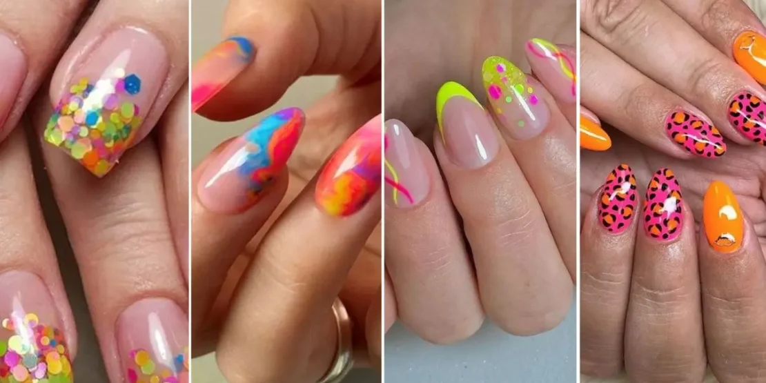 Unhas Decoradas com Confetes Biodegradáveis - ideia