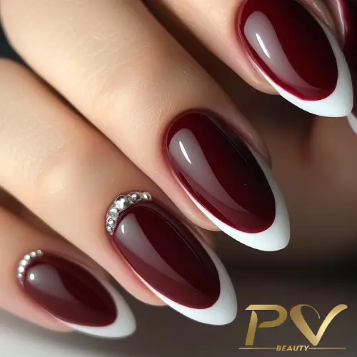 Vermelho Bordô com Design Floral Minimalista - ideia