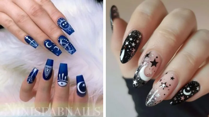 unha decorada azul - referência 12