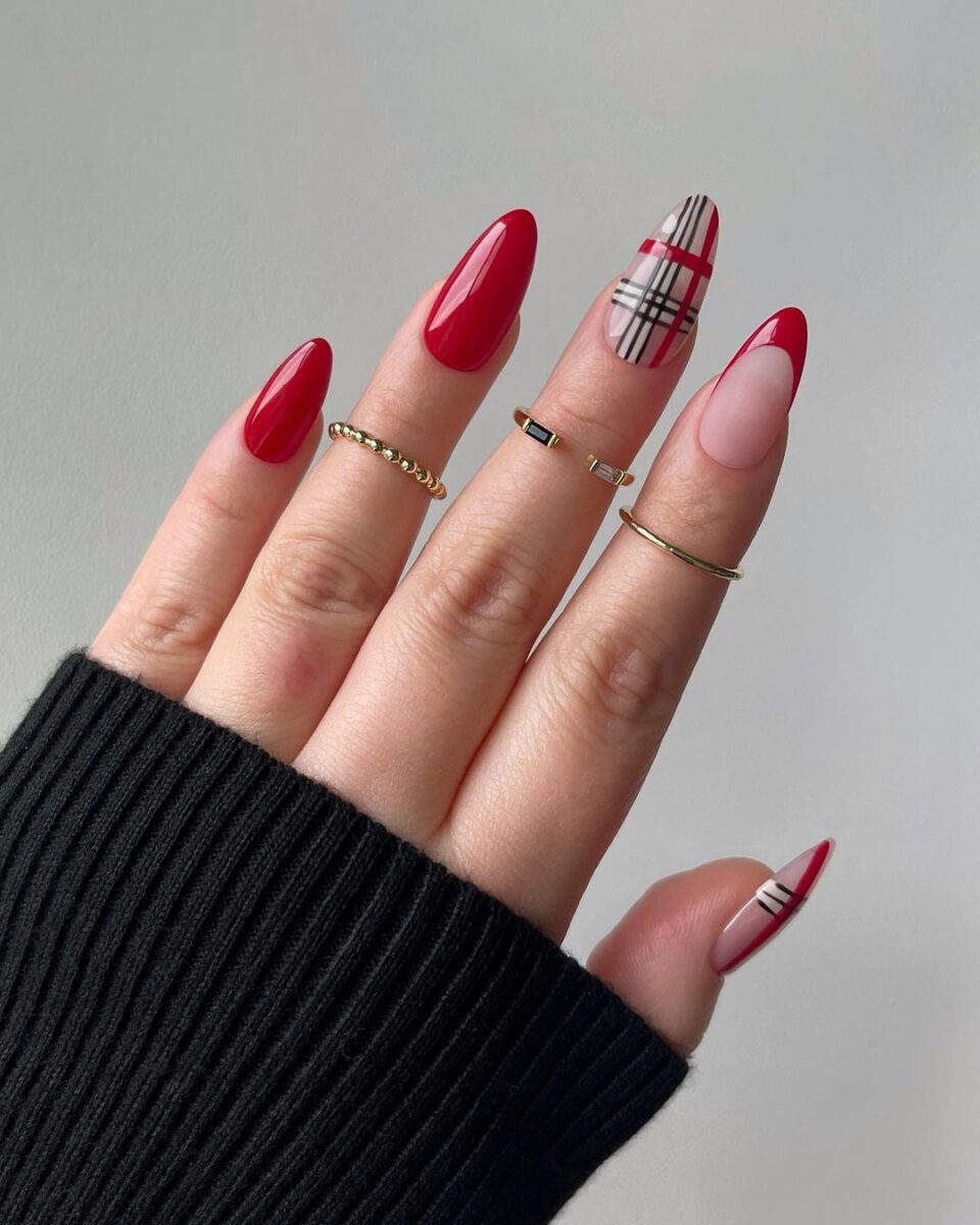 unha decorada vermelha - referência 15