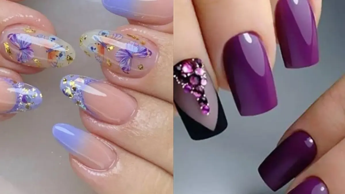 Lilás Escuro com Adesivos de Borboletas - inspiração