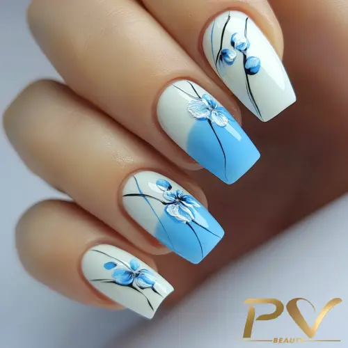 Gel com Decoração Floral: Romantismo em Suas Mãos - detalhe