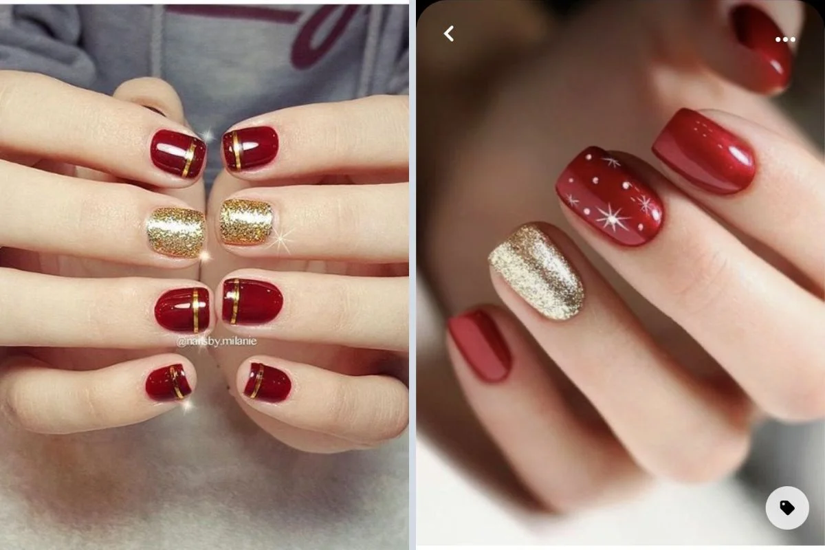 Vermelho e Dourado: Luxo e Sofisticação em Harmonia - detalhe