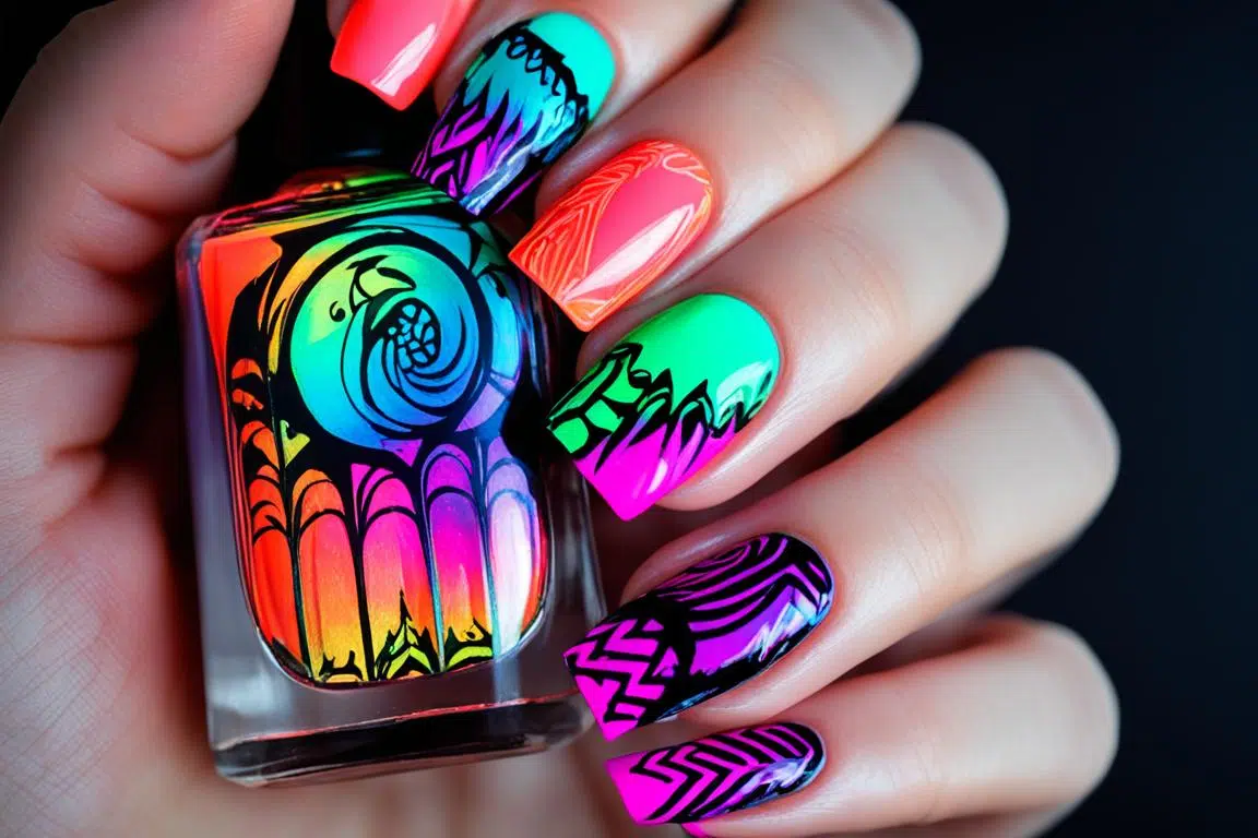 Desenhos Geométricos Neon: Modernidade e Arte! - detalhe