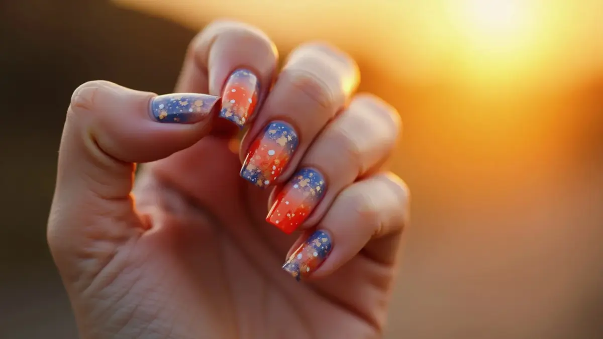 Ombré Sunset: Cores do Pôr do Sol nas Suas Unhas - ideia