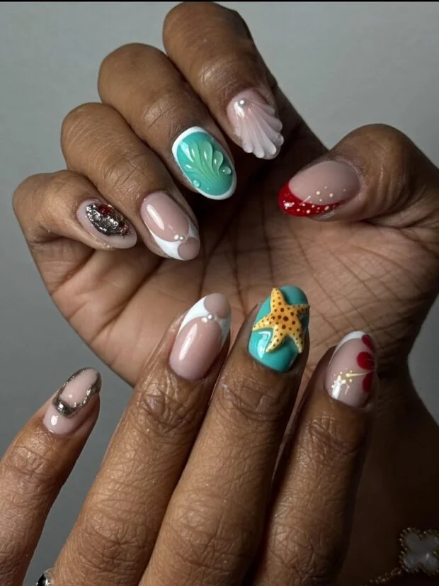 Com Pedrarias Aquáticas: Brilho Refrescante para os Dias de Sol - inspiração